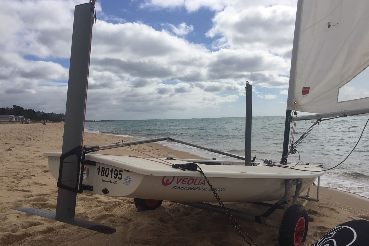 foiling laser sailboat