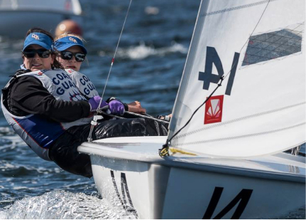 Two sailors wearing sunglasses and