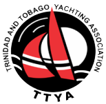 Logo of the Trinidad and Tobago Yachting Association, featuring a red and black sailboat with a stylized sun and waves, encircled by the association’s name and the initials TTYA at the bottom.
